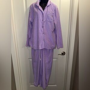 Purple Polka Dot Women’s Aria Collection Pajama Set Size XL